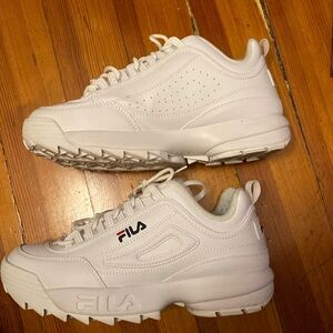 Fila Disruptor II Premium Women’s 10 white worn once